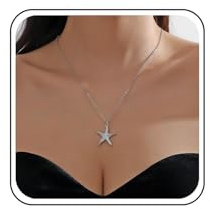 Inilbran Boho Seester Choker Vintage Halskette Ozean Seester Anhänger Sommer Strand Halskette Kette Schmuck Für Frauen Und Mädchen (Silber)