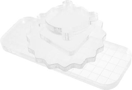 PLAFOPE 4stücke Acryl Stempelblock Transparent Diy Stempelblöcke Acryl Blöcke Für Stempel Handwerk Versorgung Mit Rasterlinien Zum Planen Und Gestalten