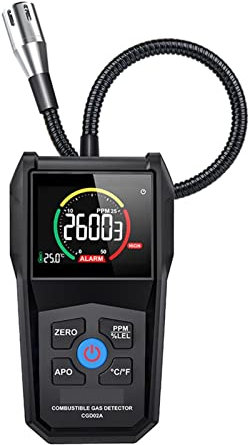 Detector de gas, monitor de gas, Detector de gas detector de fugas refrigerante Sensor de gas combustible automotriz Lcd Monitor de calidad del aire del analizador de gas Cgd02a para gas en entornos n