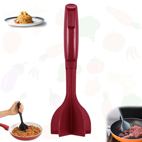 SOCLING Fleischstampfer, Hackfleisch Zerkleinerer, Antihaft-Küchenhelfer, Fleischwolf für Burger, Kartoffelstößel, Ergonomisch, Nylon, Hacken, Mischen