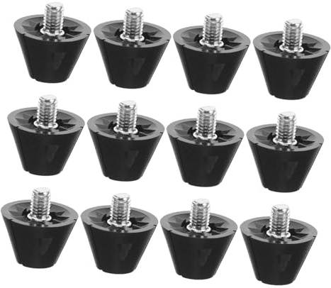 12 Stück Fußball Spikes Fußballschuhe Laufschuhe Laufschuhe Für Damen Laufschuhe Spikes Track Spikes Track Spikes Für Laufschuhe Ersatz Spikes Nylon Schwarz AOKWAWALIY