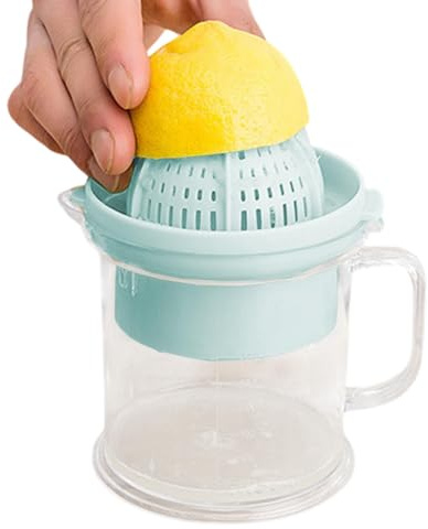Uoqpty Manual del exprimidor, exprimidor de cítricos | Exprimidor Manual de Limón con Vaso y Colador | Exprimidor de limón, exprimidor de frutas portátil para el hogar, cocina, comedor