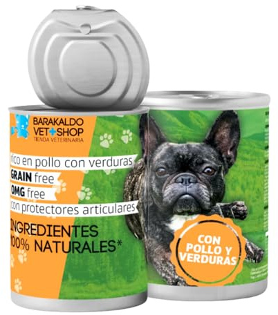 BVS Vet Shop | Grain Free Pollo y Verduras Lata para Perros | Ideal para Perros con alergias o intolerancias extremas desconocidas | Pollo y Verduras | 6 unid. x 400 gr