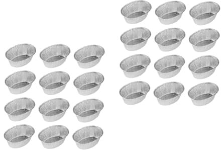 IMIKEYA 2 Ensembles Plaque De Papier D'aluminium De Cuisson Boite Rangement Boite De Rangement Poêle Panier Vapeur Plateau De Rangement Bol En Aluminium Pour Barbecue Silver 125 Pièces * 2