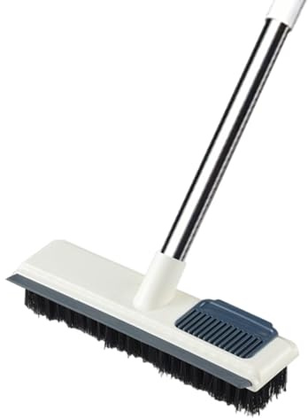 Floor Squeegee Broom Scrubbing Brush with Stiff Bristles for Home - Bathroom Cleaning, Shower Scrub Brush Cleaning Kitchen, Patio, Wall and Deck