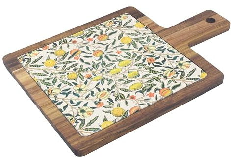 The Leonardo Collection Fruits Acacia Board By William Morris | Decorative Wooden Serving and Cutting Board | Elegant Kitchenware with Timeless Design | Perfect for Food Prep, Display, and Gifting