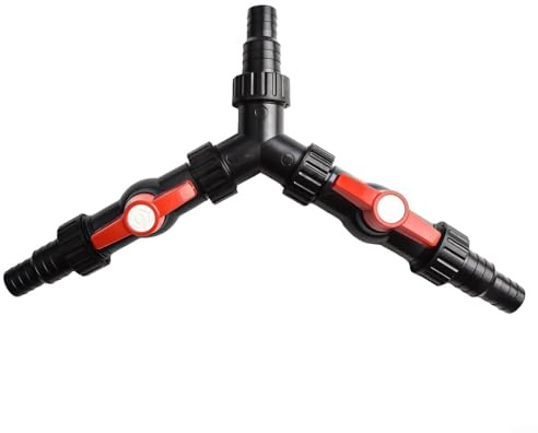 Adjustable Pond Hose Splitter Y Valve Connector Water Distributor for Pumps Waterfalls Filters 20mm 25mm Diameter(01F)