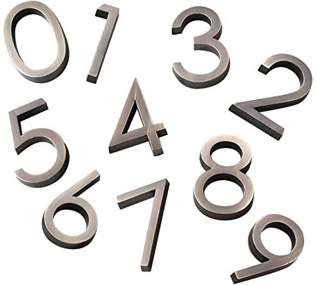 DIYEAH Numero Civico e Numero Di Porta in 10 Pezzi, Targhetta Indirizzo 6 Cm, Materiale Resistente, Design Leggero e Portatile, Adatto Per Porte, Cassette Postali, Appartamenti e Spazi Commerciali