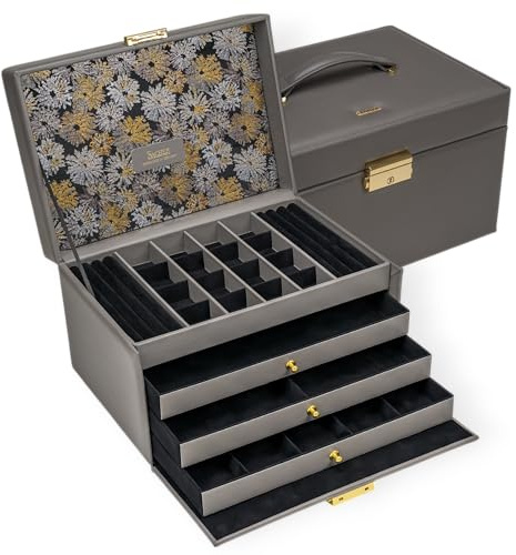 SACHER Schmuckkasten Lena fleur venice/grau (Leder)