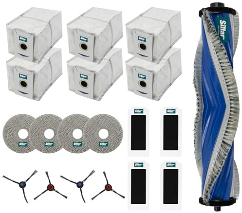 Sillar Kit Accessori per Robottino Aspirapolvere Deebot Ecovacs T30 Pro Omni/T30 Omni – 19 Pezzi Sacchetti Polvere, Filtri HEPA, Spazzole e Panni Mop per Ecovacs Robot Aspirapolvere Lavapavimenti