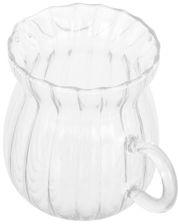 Alipis Jarra Pequeña de Vidrio Transparente para Leche de 370 Ml Diseño Elegante, Apta para Microondas y Uso Versátil en Cocina y Viajes