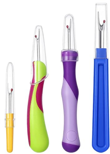 4 Stück Nahttrenner Auftrenner für Nähte Naht Auflöse Nähzubehör Nahttrenner Seam Ripper Nahtauftrenner Nähen Saumtrenner Set Praktisches Fadenentferner Werkzeug für Bündchen Taschen Näherzeugnisse