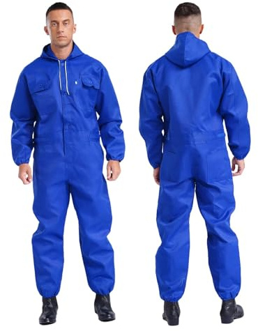 Tuta Da Lavoro Uomo Tuta Antipioggia Da Uomo, Lavoro,abbigliamento Meccanico, Abbigliamento For Riparatori(Blue,165)