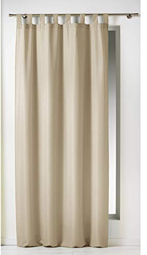 douceur d'Intérieur Tenda con passanti in metallo / poliestere, 140 x 260 cm, ceramica, lino, 140x2x240 cm