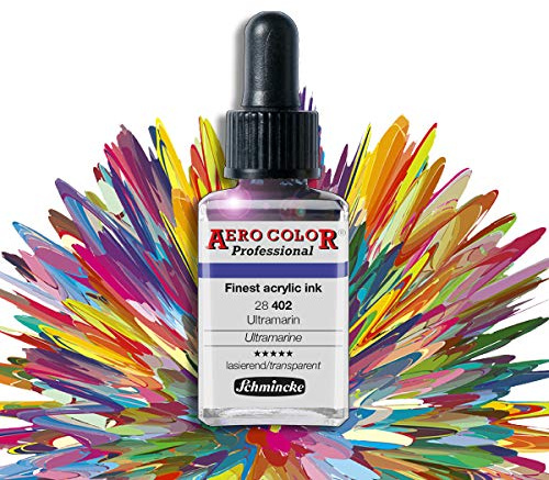 AIRBRUSH FARBEN, FARBE SET f. AIRBRUSH KOMPRESSOR, AIRBRUSH PISTOLE, AERO COLOR Professional - Ideal für Nail Art - GEIGNET auch für MODELLBAU usw. (Ultramarin - 28 402)