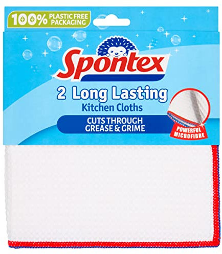 Spontex Long Lasting 2 Kitchen Cloths