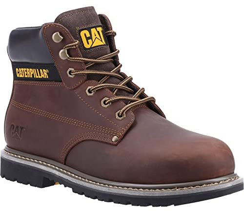 Caterpillar CAT Workwear Powerplant S3 GYW - Stivali di sicurezza da lavoro da uomo, Marrone, 46 EU
