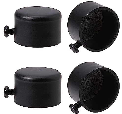 GORGECRAFT 4Stk Gardinenstangenabdeckungen Schwarze Metall-Vorhang-Endstücke Endkappen Mit Schraube 28mm Zylindrische Gardinenstangen-Endstücke Köpfe Für Zuhause Vorhang Römische Stangen (32.5x22.5mm)