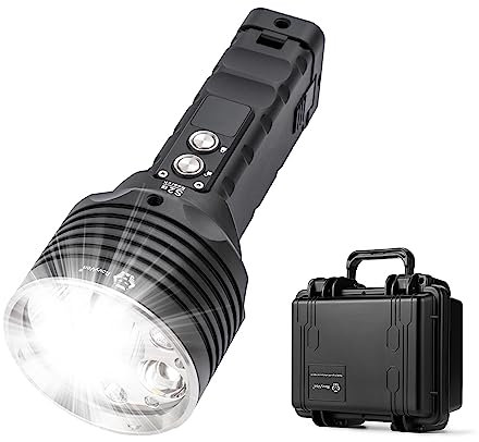 RovyVon S2E Search Series Flashlight 10000 Lumen Super Bright Rechargeable Searchlight with Spot, Flood Mode for Outdoor, Hunting, Searching, Rescue