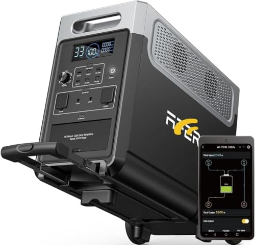 AFERIY P310 Générateur Électrique Portable CA 3600W (7200W Pic), 3840Wh Batterie Nomade LiFePO4 Station Électrique Solaire, UPS, 13 Sorties, Station Énergie de Secours pour Camping, Domicile, Bureau