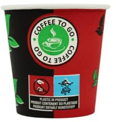 Enpack 1000 Schwarz/Rote Pappbecher 100 ml aus Kraftpapier - Kaffeebecher to go zum servieren von Tee, Kaffee, Espresso oder anderen Getränken - Coffee To Go Becher
