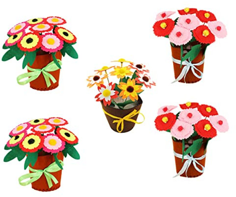 WHAMVOX 5sätze Vliesstoffen Blumen-bastelsets Diy Blumenkorb-bastelsets Für Junge Mädchen