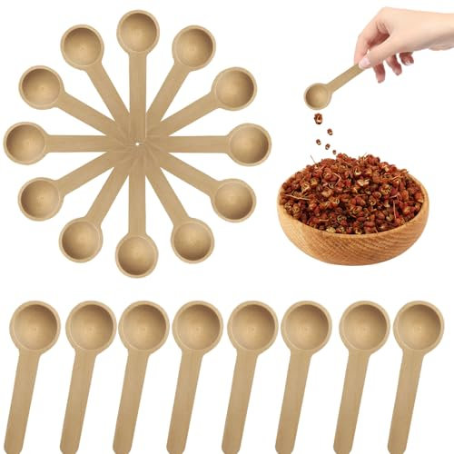 Wood Spoons Mini Wooden Spoons, 25PCS Salt Spoon, 3x1 Natural Wood Spoons, Non Slip Anti-Scald Small Spoons for Spice Jars, Honey, Spice, Candy, Coffee, Sugar, Seasoning