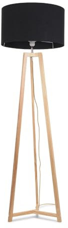 ValueLights | Natural Wood Tripod Floor Lamp with Black Fabric Drum Lampshade Living Room Light | Floor Lamps, Home Décor & Improvement Essential