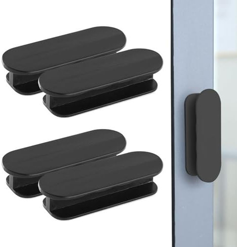 Balkontürgriff, Türgriff, Selbstklebender Türgriff, Schrankgriff, Türgriff, Balkontür, außen, Kunststoffmöbelgriff, Glastür, Fenstergriff, schwarz 4