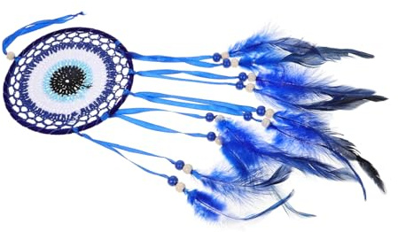 Alipis Atrapa Sueños Azul Ojo Maléfico De Macramé Decoración Pared para Hogar Amuleto De Buena Suerte y Protección