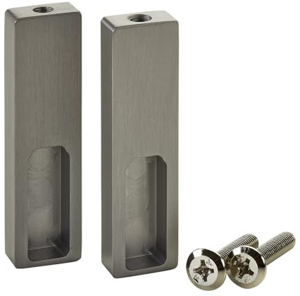 SOTECH 1 paire de supports latéraux NANO (montage sous bâti, 75 x 20 x 10 mm aluminium massif, aspect titane) Support de tringle à vêtements pour tube d'armoire design