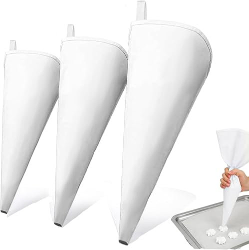 XxinXrong Juego de 5 mangas pasteleras profesionales reutilizables, de algodón, bolsas para pastelería, bolsas de pastelería, bolsas de pastelería, bolsas de pastelería (20 cm, 25 cm, 30 cm, 35 cm, 40