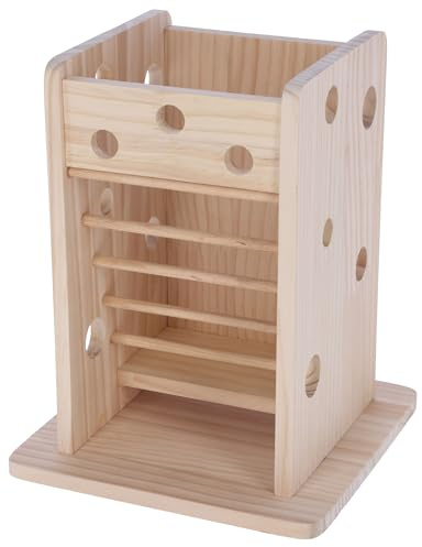 Kerbl Pet Torre per Fieno e Verdure, per Conigli, Prodotto 2 in 1, Facile da riempire, per Uso Interno ed Esterno, Supporto Robusto, Naturale, 24 x 24 x 30 cm
