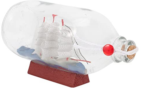 Vaguelly Ship Fluid Drift Bottle Desktop Ornament Home Decor Wish Bottle Decorative