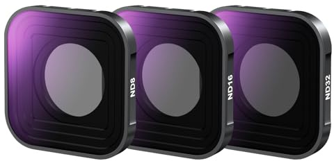 NEEWER ND Filters Set Compatible with GoPro Hero 13 12 11 10 9 (3 Pack), ND8 + ND16 + ND32 Kit Accessories Photo Lenses Action Neutral Density with HD Optical Glass Multi-Layer Thread, FL-GP13