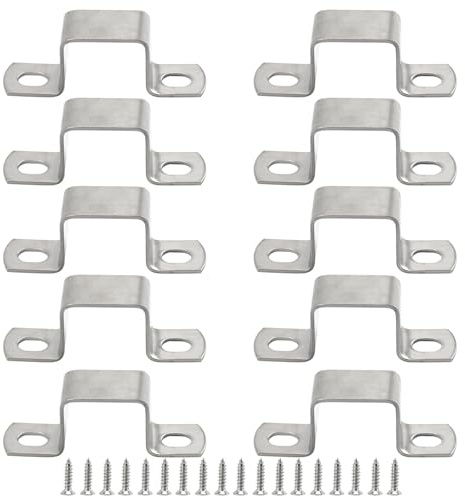 Lot de 10 colliers de serrage carrés en acier inoxydable 304 avec vis, 35 x 35 mm en forme de U