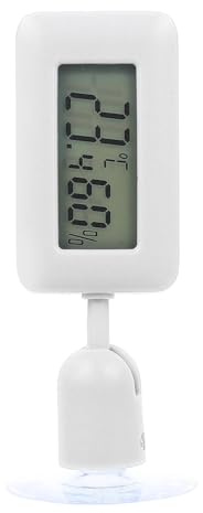 WOONEKY Termometro Digitale Facile da Usare per Terrario Rettili Funzione Induzione, Materiale Abs, Bianco Accessorio 1 Batteria, Adatto per Habitat