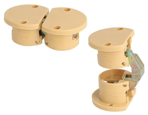 2 Stück Tischscharnier zum Einlassen, 180°, aus Nylon, Oberfläche: beige, 35 mm (1-3/8″), 15.80.200-1 für Klapptisch, Tischplatte, Tischblatt
