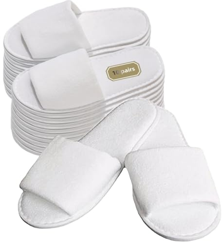 Ciabatte Ospiti,10 Pairs Pantofole Usa e Getta Antiscivolo,Ciabatte Monouso per Hotel,Pantofole Hotel,Ciabattes da Viaggio,Pantofole per Gli Ospiti,Ciabattes Monouso Antiscivolo in Spugna