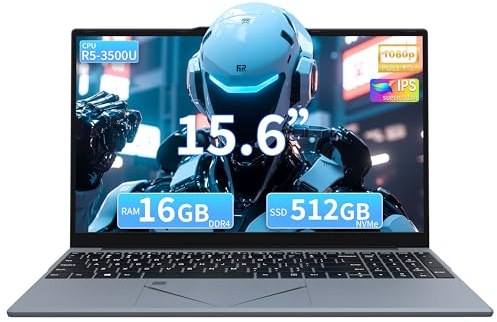 AocBook PC Portable 15,6 FHD, Ryzen 5 3500U, Quad-Core, 16 Go RAM DDR4, SSD NVMe Ordinateur Portable Léger avec Touchpad Innovant & Webcam avec Interrupteur de Confidentialité (512Go)