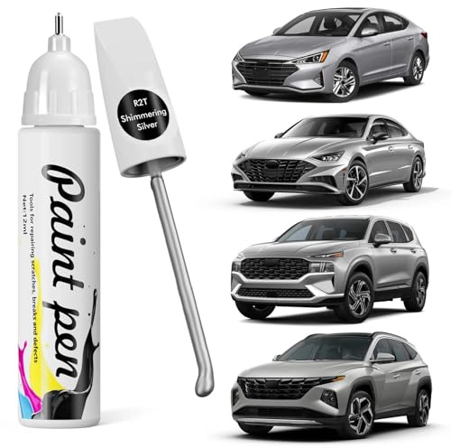Edantas Shimmering Silver (R2T) Nachstreichfarbe, kompatibel mit Hyundai | Automobilfarben, schnelle und einfache Kratzerreparatur für Tucson/Elantra/Santa Fe/Kona
