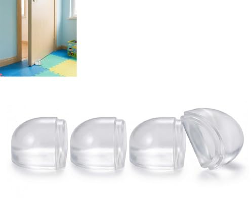 Lot de 4 butées de porte transparentes adhésives pour sol, butoir de porte sol sans perçage pour parquet carrelage stratifié vinyle, butée de porte discrète protection mur porte et meubles
