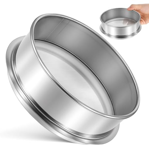 Sewroro Stainless Steel Fine Mesh Strainer Sieve with 100 Mesh, 6. 3 Inch Multifunctional Round Ceramic Glaze Kitchen Flour Strainer for Baking Cake, DIY Pottery Craft Project