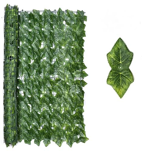 Siepi e schermi di edera artificiale; Recinzione da giardino con foglie artificiali per ombreggiare pergolati; siepi artificiali roll-out per la privacy; ideale per giardini, balconi e decorazioni