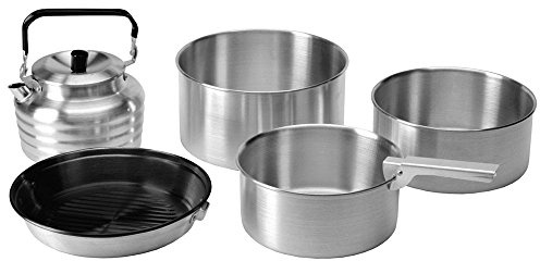 Vango Cook Kit with Aluminium Pans and Kettle and Non-Stick Frypan Cookware for Camping, Backpacking, Hiking, Fishing