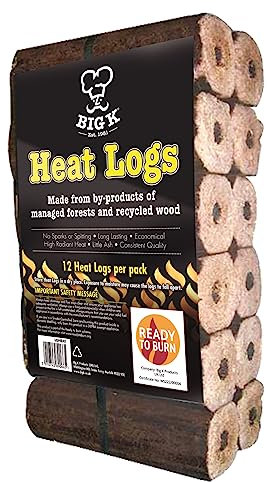 Big K Compressed Saw Dust Heat Logs, Pack Of 12-14 100% Natural Heat Logs