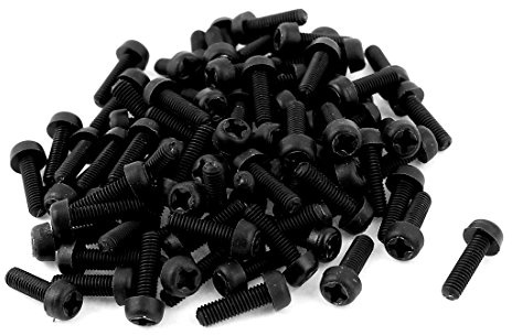 Aexit M3 x Baumarkt 10mm Kunststoff Kreuzschlitz Maschinenschraube Hardware Schwarz Eisenwaren 100 Stück