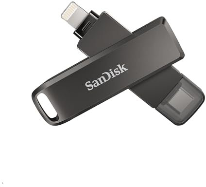 SanDisk iXpand Flash Drive Luxe 128GB 2-in-1 Lightning & USB Type-C connectors for your iPhone and iPad