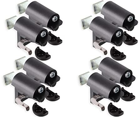 KLEMMFLEX Klemmhalter für Jalousien, Jalousie Halterung ohne Bohren, zum Klemmen, 8 Stück, schwarz, stabiler Klemmträger mit Metallbügel, verstellbar von 4-25 mm, für Fenster und Balkontüren