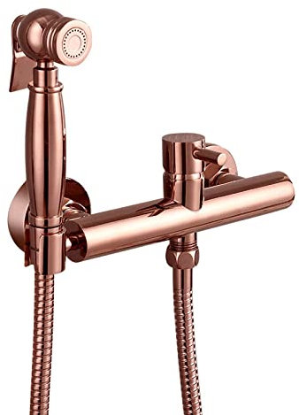 Boyuan Bidet Handbrause Messing Handheld Bidet Toilettensprüher Wandmontage Bidet-Sprühgerät mit Aus Edelstahl Duschschlauch,Kaltes und Heißes Wasser,Hole Distance: 15cm